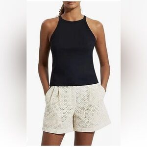 Theory Cropped Halter Tank in Precision Ponte Size P
